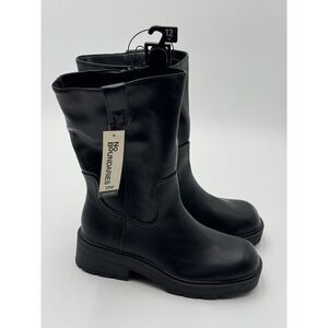 No Boundaries Women's SIZE 12W Pull On Lug Sole Boots color Black NWT No Box